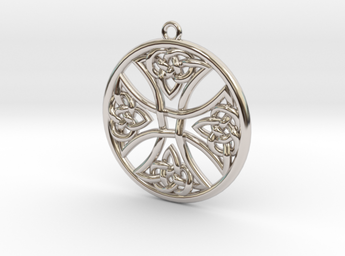 Round Celtic Cross Pendant 3d printed