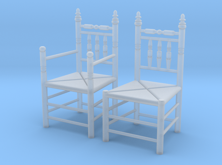 1:48 Pilgrim's Chairs, Set of 2 3d printed