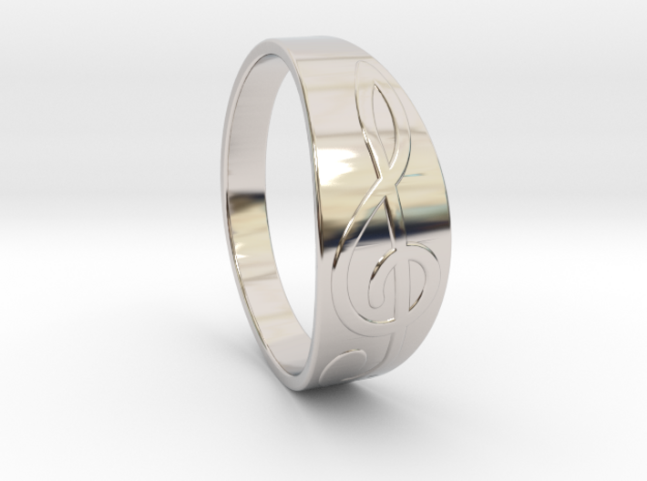 Size 10 M G-Clef Ring 3d printed