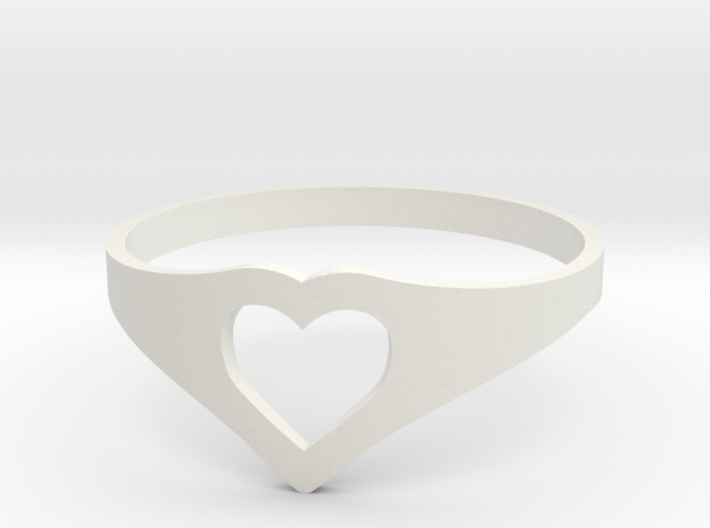 Negative Space Heart Ring (Sz 6) 3d printed