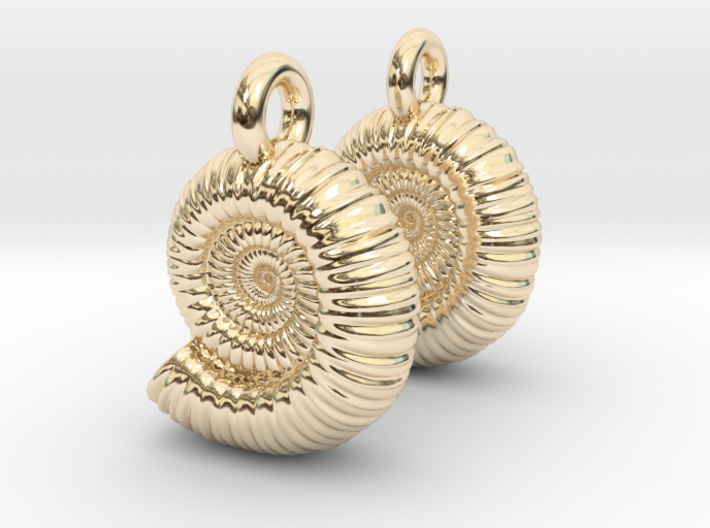 Ammonite Earings (pair) 3d printed