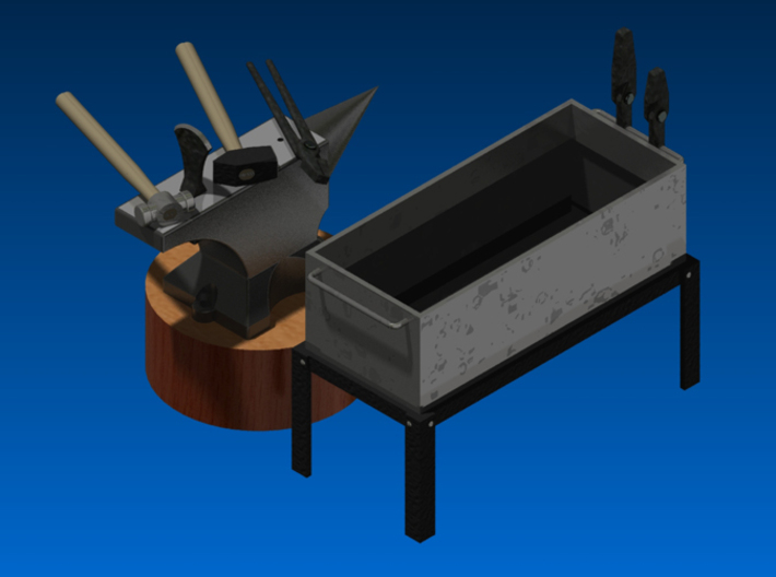 Blacksmith toolset 1:12 / Smederij set 1:12 3d printed 