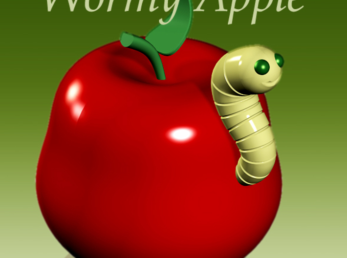 Wormy Apple 3d printed