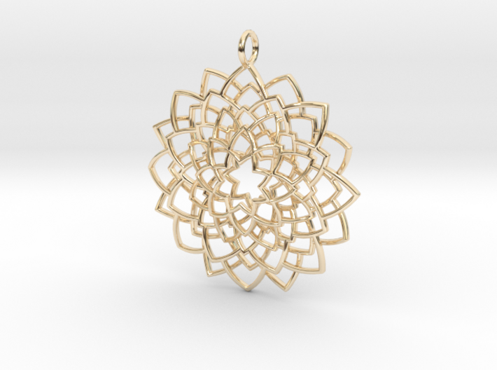 Mandala Flower Necklace 3d printed