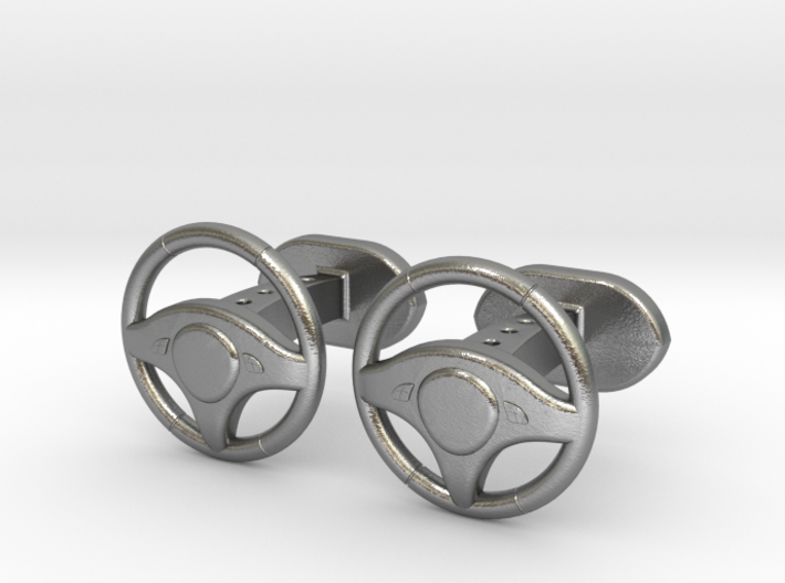 Steering wheel cufflinks 3d printed
