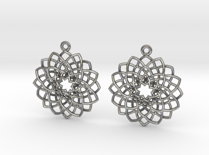 Mandala Flower Earrings 3d printed