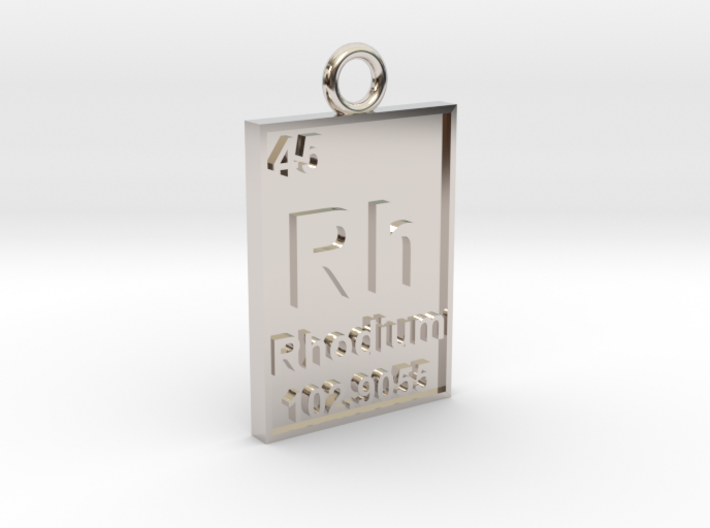 Rhodium Periodic Table Pendant 3d printed 
