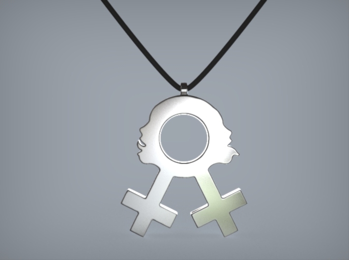 Sexy Lesbian Symbol Pendant 3d printed