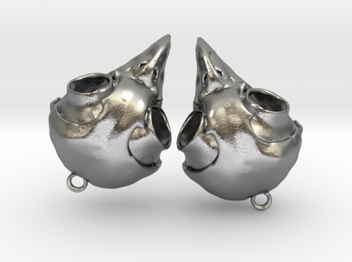 Screech Owl Skull Earrings (one pair - a set of 2) 3d printed