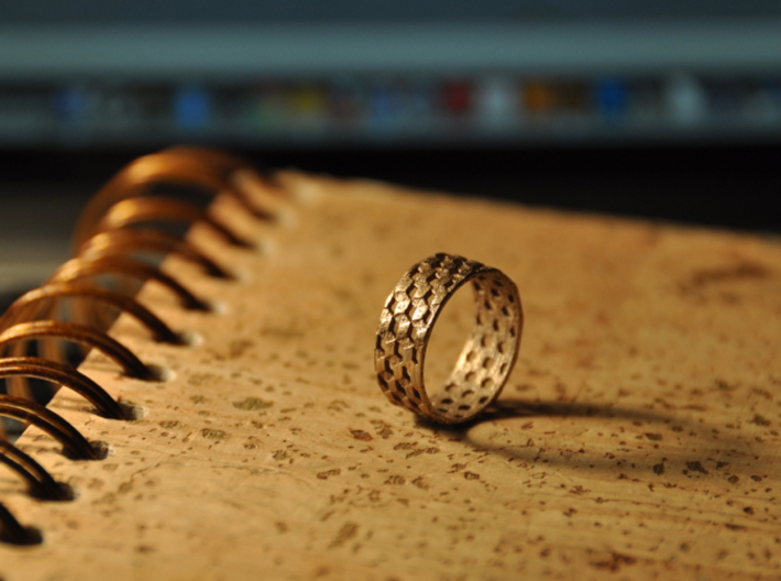 Parquet Deformation Ring (57mm) 3d printed Stainless steel