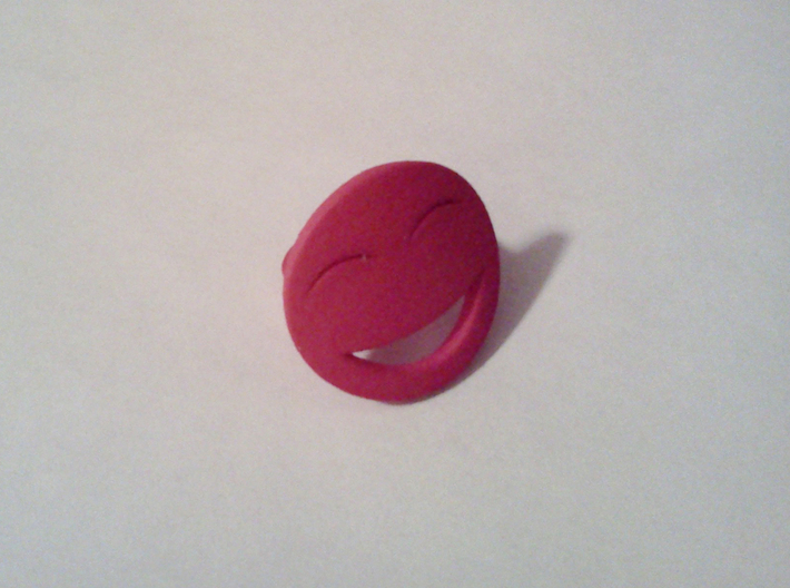 Smile/Laughing Ring Size 4, 14.9 mm 3d printed Pink Strong &amp; Flexible Polished