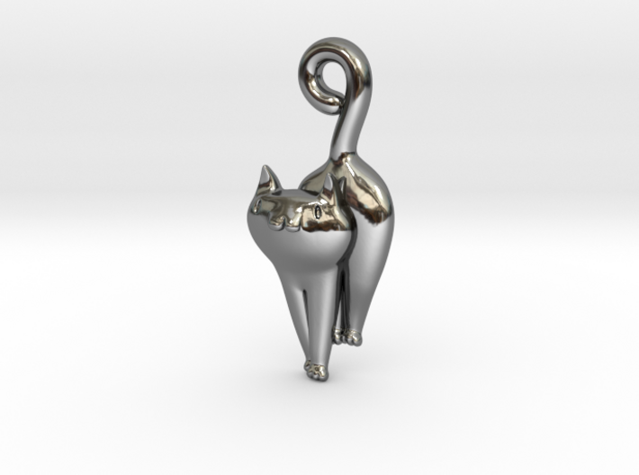Cat Necklace Charm 3d printed