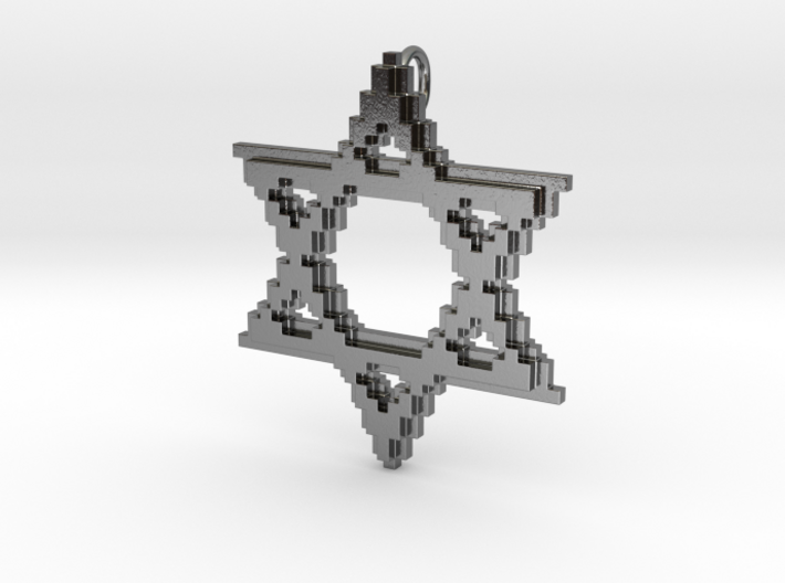 8-Bit Star of David pendant (big) 3d printed
