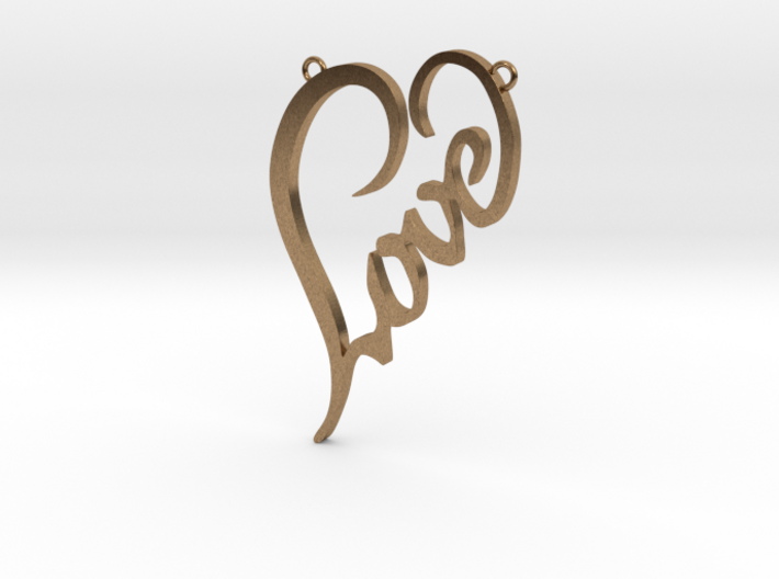 Love In Heart Pendant 3d printed