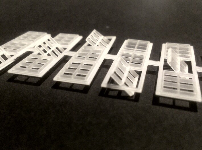 Coal Tipple Replacement Windows (N-Scale) 3d printed Closeup of open windows