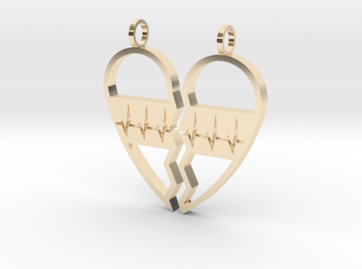 Split Heart Pendant 3d printed