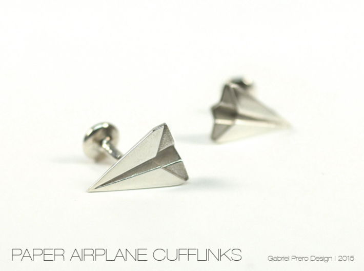 Paper Airplane Cufflinks 3d printed 