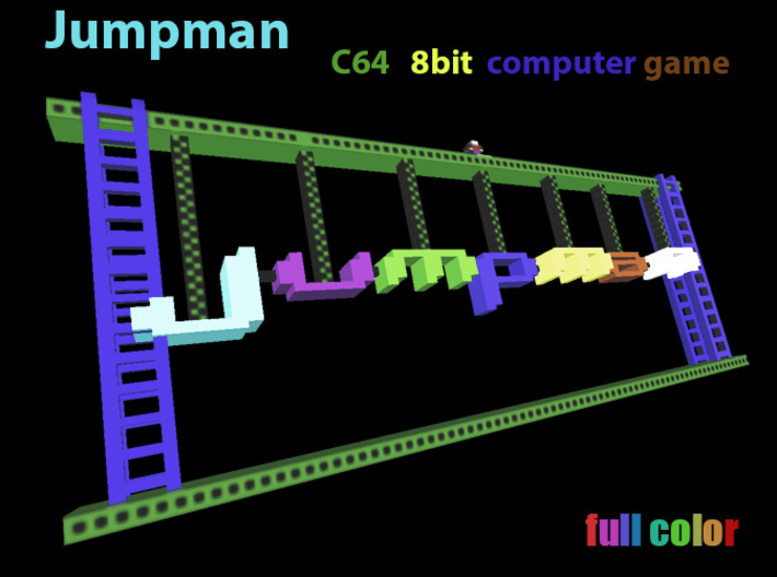 Jumpman Lives ! C64 8bit pixel game 3d printed