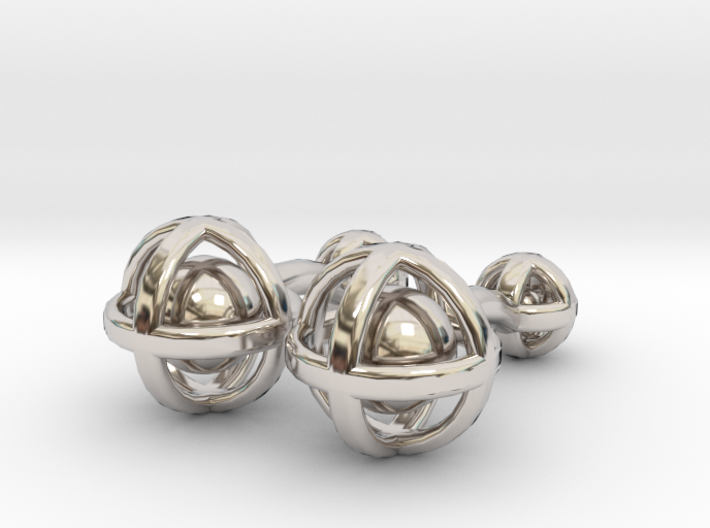 Ball In Sphere Cufflinks 3d printed