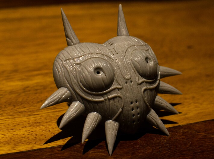 Majora's Mask HD model with Woodgrain detail 3d printed The mask made in our in-house FDM machine before paint was applied