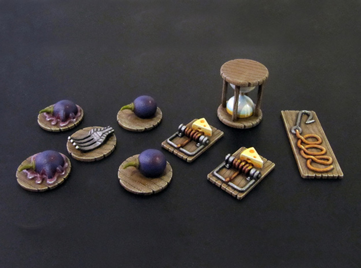 M&amp;M Tokens (9 pcs) - Mice &amp; Mystics 3d printed White Strong Flexible, hand-painted.
