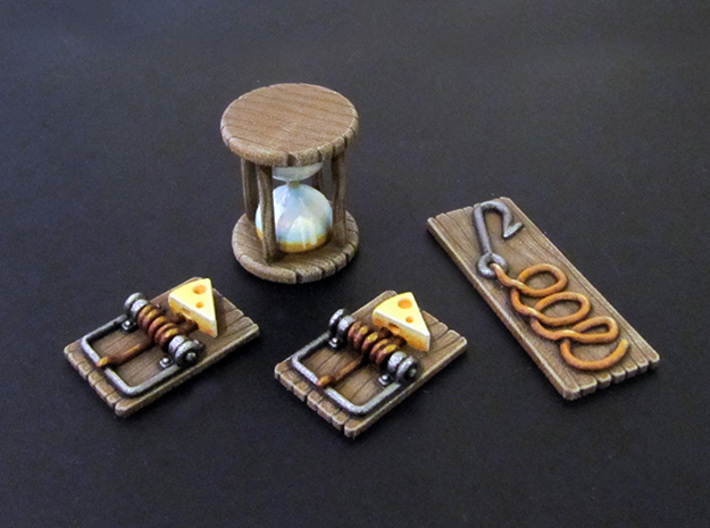 M&amp;M Tokens (4 pcs) - Mice &amp; Mystics 3d printed White Strong Flexible, hand-painted.