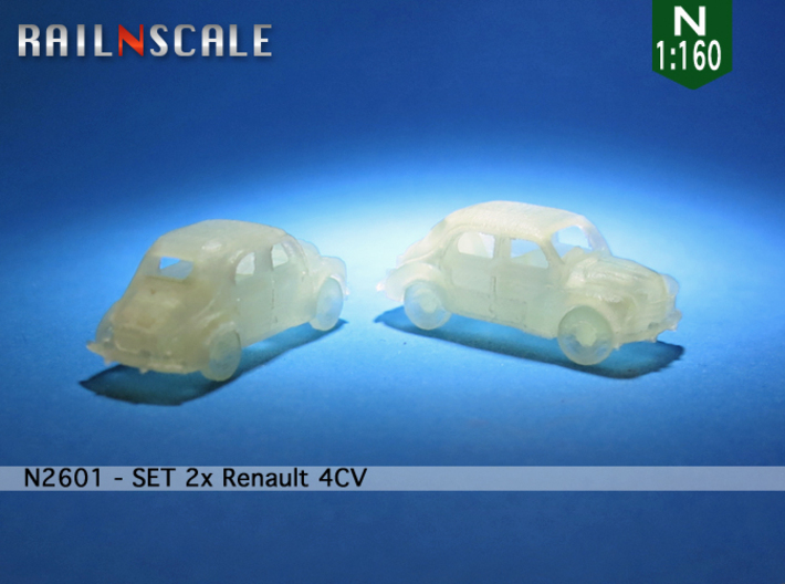 SET 2x Renault 4CV (N 1:160) 3d printed