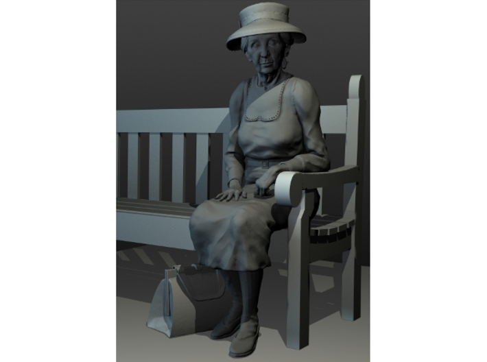 ReSizable Mz M sitting on bench 3d printed 