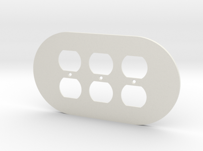 plodes® 3 Gang Duplex Outlet Wall Plate 3d printed