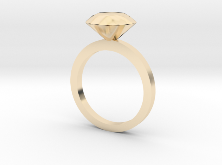 Ring5125 3D Silver Diamond Ring Size6 3d printed