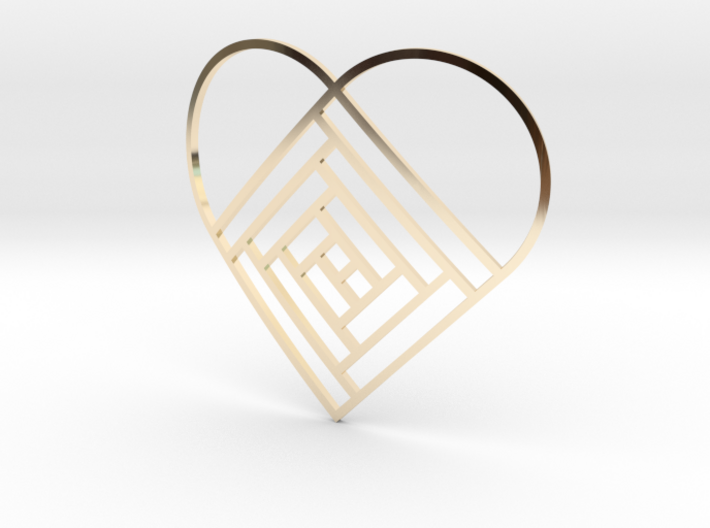 Quilt Block Log Cabin Pendant - Heart Edition 3d printed