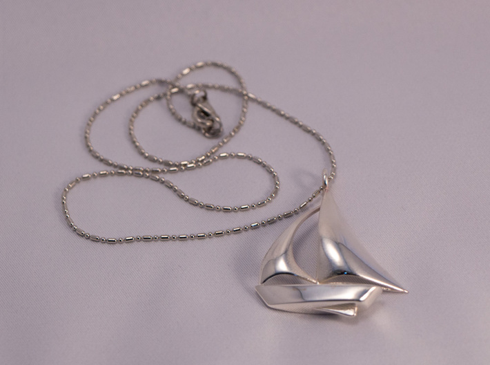 Sailboat pendant 3d printed Chain not included