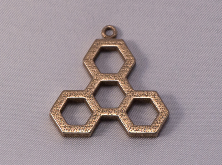 Hexatri pendant/keychain 3d printed Stainless steel