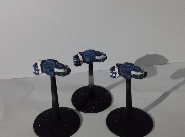 Somtaaw "Dervish" Multi-Beam Frigates (3) 3d printed A squadron of 3 painted Dervishes.
