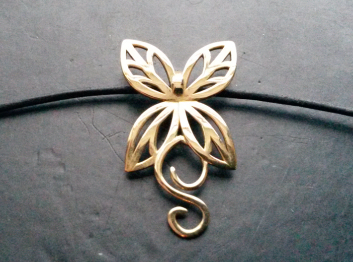 Leaves Butterfly Pendant 3d printed 