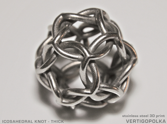 Icosahedral Knot thick 3d printed