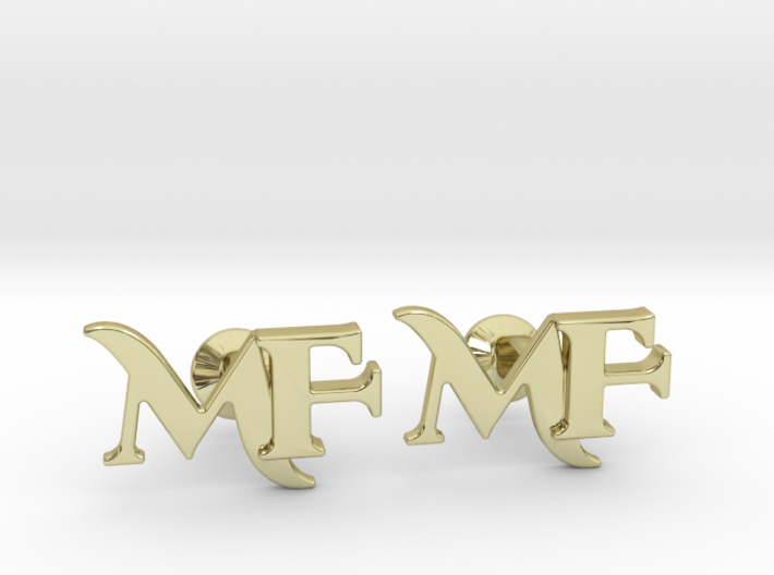 Monogram Cufflinks MF 3d printed 
