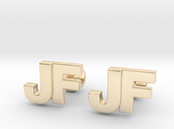 Monogram Cufflinks JF 3d printed