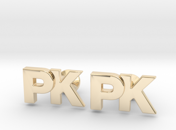 Monogram Cufflinks PK 3d printed
