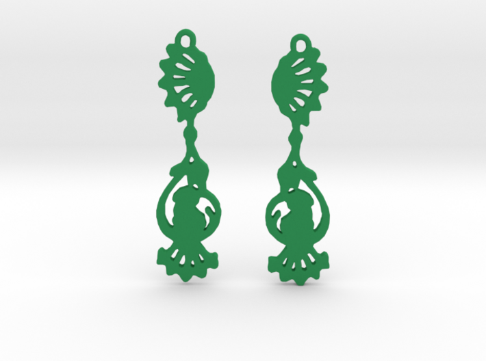Peacock Earrings 3d printed