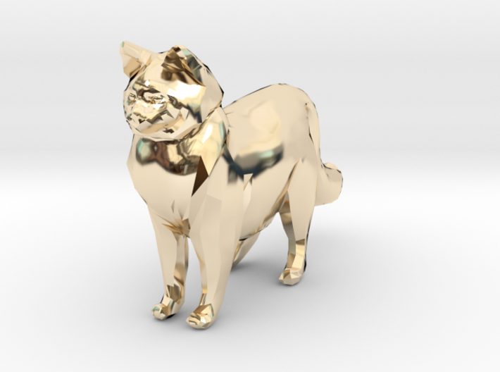 Ragdoll Kitty Toy Charm by Cindi (Copyright 2015) 3d printed 14k Gold