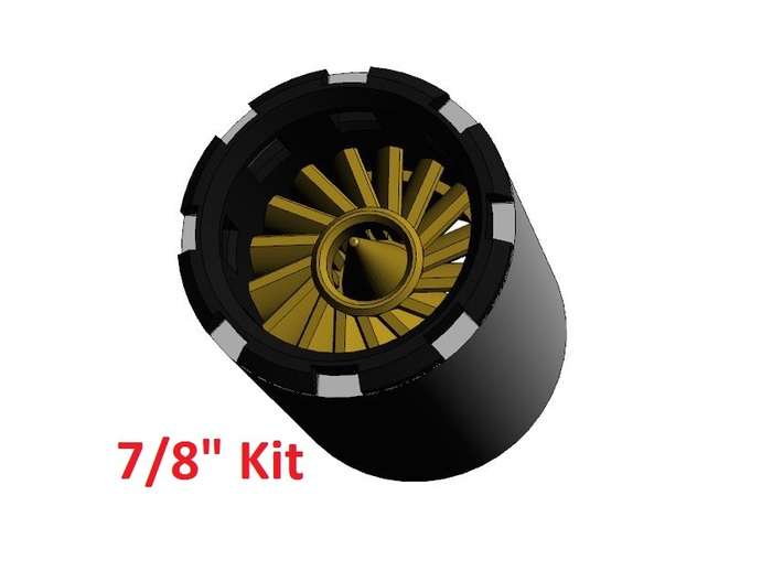 7/8&quot; Turbine Kit 2/3 - Black ring 3d printed