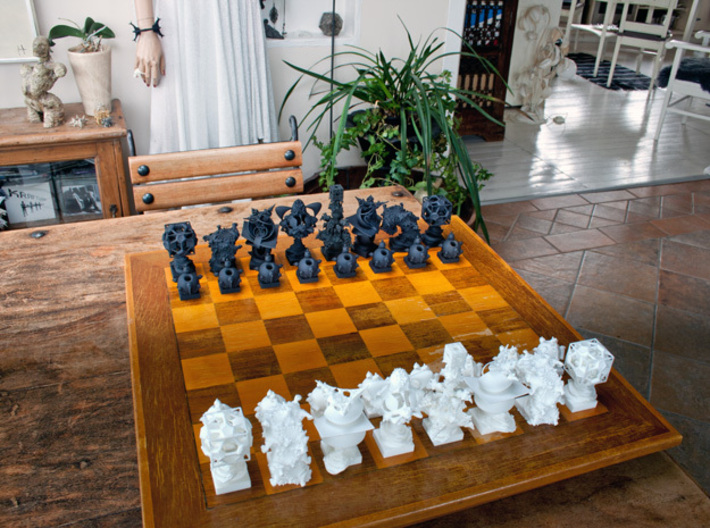 Surreal Chess Set - My Masterpieces - The King 3d printed The Full Set