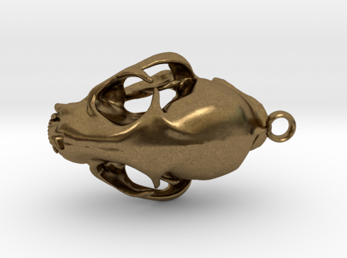 Bobcat Skull Pendant (Horizontal Loop) 3d printed