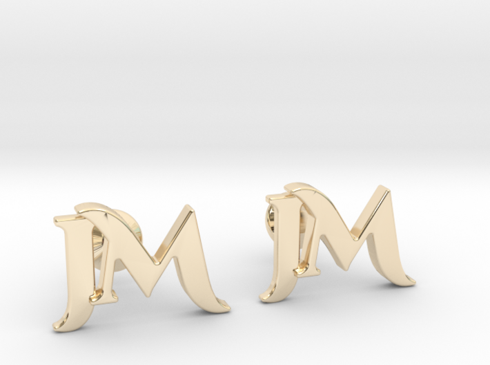 Monogram Cufflinks JM 3d printed