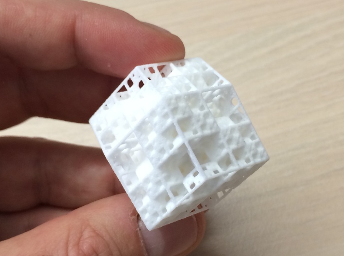 Koch Rhombododecahedron 3d printed White Strong &amp; Flexible