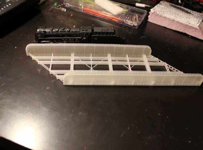 n-scale bridge Double Track Skewed Left 3d printed 