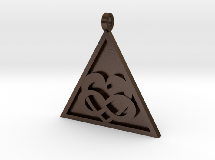 Triangle Infinity Heart Pendant 3d printed
