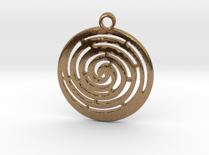 Spiral maze pendant 3d printed