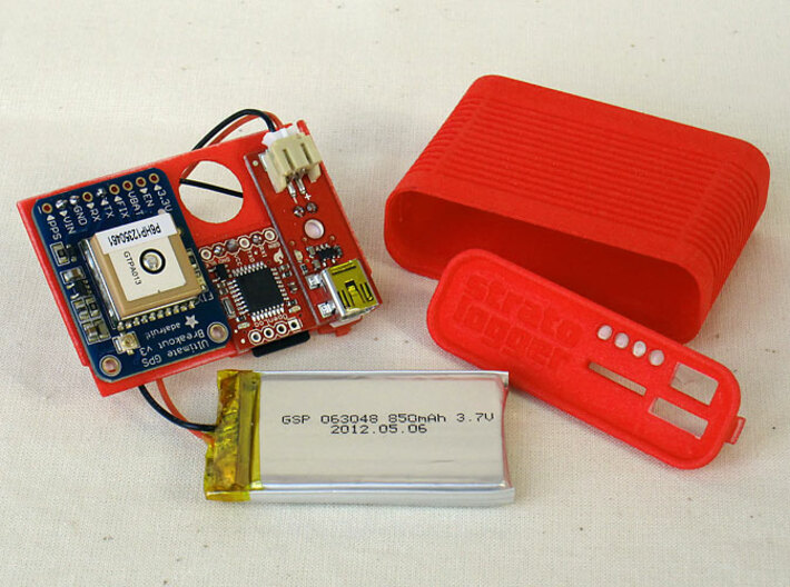 GPS logger case 3d printed assembled